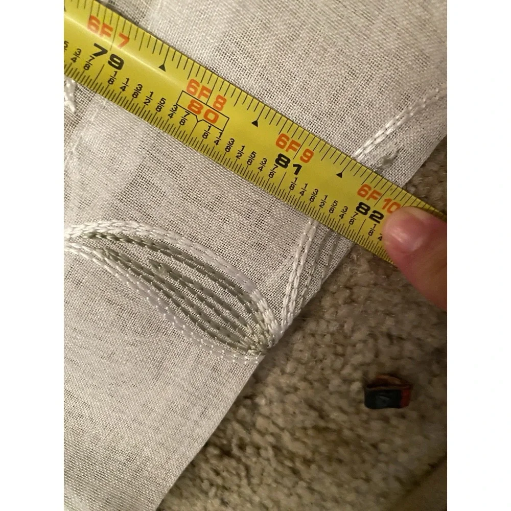 Jinchan Leaf Embroidered Sheer Curtains-4 Panels Included-READ 82' X36' Each